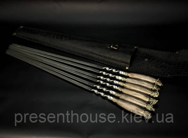 Набір шампурів «Мисливський» у закритому сагайдаку в закритому сагайдаку, фото 1