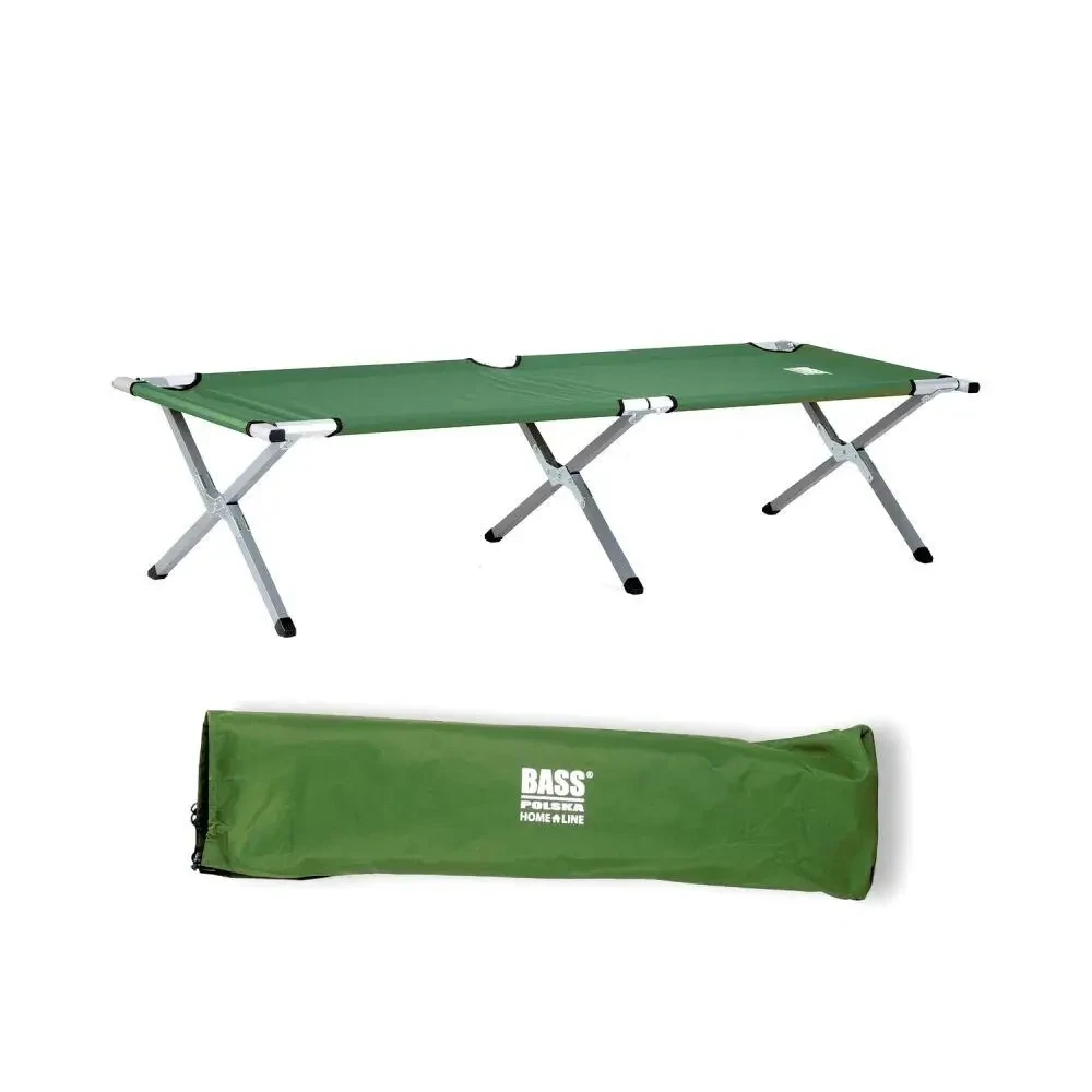 Туристичне розкладне ліжко 190x70x45 см, з чохлом, зелене Bass Polska BH 31001