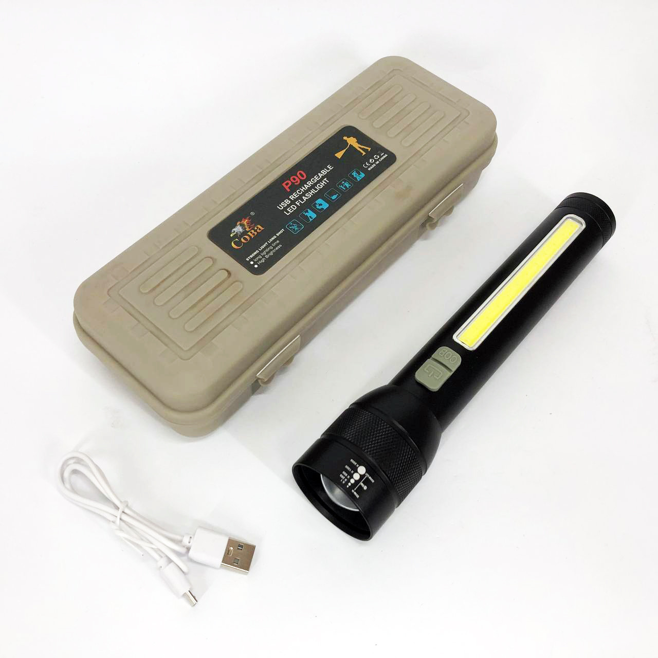 Тактичний ручний ліхтар для зсу CB-C23-P90+COB, Тактичні ліхтарі акумуляторні, Ліхтар водозахищений JP-11, фото 1