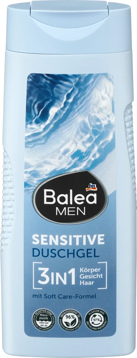 Гель для душу Balea Men 3 in 1 Sensitive, 300 мл, фото 1