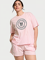 Піжама з Шортами Victoria's Secret  100% Cotton Short Pajama Set, Рожева