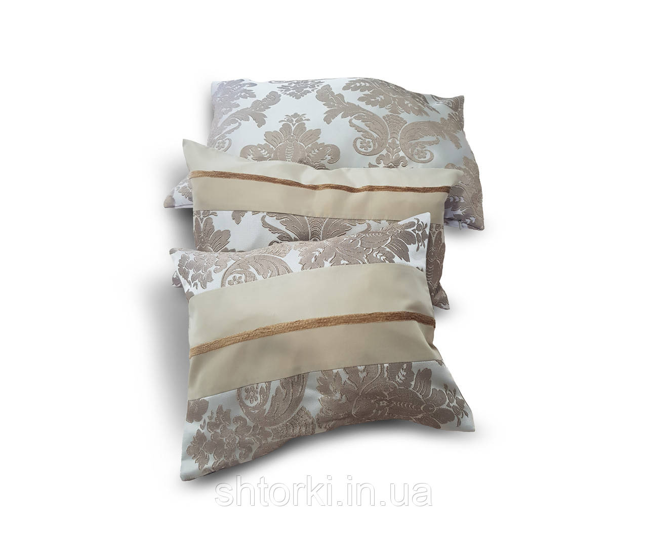 Комплект декоративних подушок Firanka Damask Line 35х28см 1шт 43х23см 1шт 52х35см 1шт бежеві (п_0475), фото 1