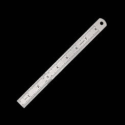 Лінійка металева двостороння 20см 26мм.