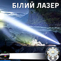 Ліхтар ручний потужний з білим лазером G671 ударостійкий з функцією Power Bank та вологозахистом, фото 3