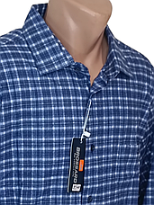 Тепла кашемірова чоловіча сорочка батал велетень Brossard vd-8318 картата чоловіча сорочка на зиму кашемір 48, фото 5