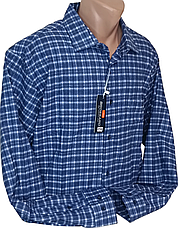 Тепла кашемірова чоловіча сорочка батал велетень Brossard vd-8318 картата чоловіча сорочка на зиму кашемір 48, фото 2