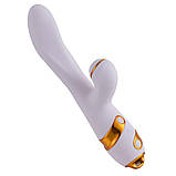 Вібратор-кролик з флогером LOCKINK SEVANDA Whip Vibrating Massage Wand - White & Golden, фото 2
