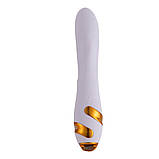 Вібратор-кролик з флогером LOCKINK SEVANDA Whip Vibrating Massage Wand - White & Golden, фото 3