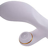 Вібратор-кролик з флогером LOCKINK SEVANDA Whip Vibrating Massage Wand - White & Golden, фото 4