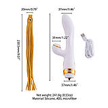 Вібратор-кролик з флогером LOCKINK SEVANDA Whip Vibrating Massage Wand - White & Golden, фото 7