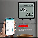 Wi-Fi датчик температури та вологості MIR-TE200-WF black з РК-дисплеєм. Термометр. Гігрометр. Tuya / Smart life, фото 5