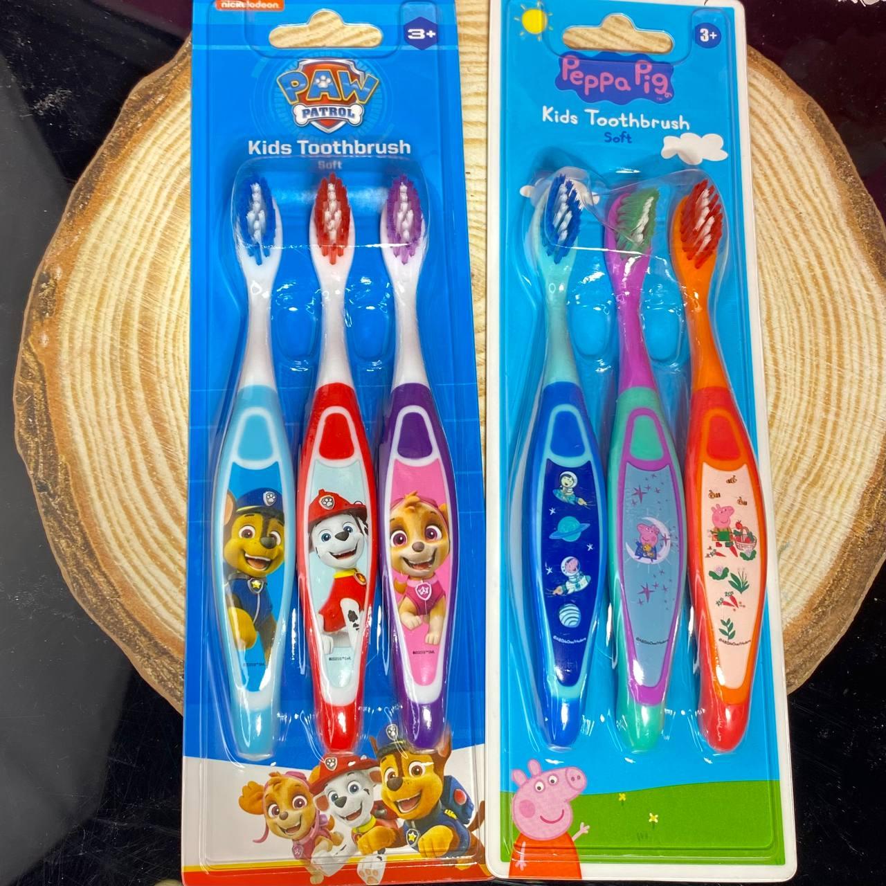 Дитячий набір зубних щіток Nickelodeon Kids Toothbrush Soft 3 шт, фото 1