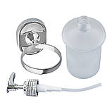 Дозатор для рідкого мила настінний (скло) Zerix AFB-0127 (ZX5062), фото 4