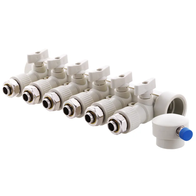 Розподільний колектор опалення 6-way з фітингом (40x20) PPR Koer K0194.PRO (KP2559), фото 1