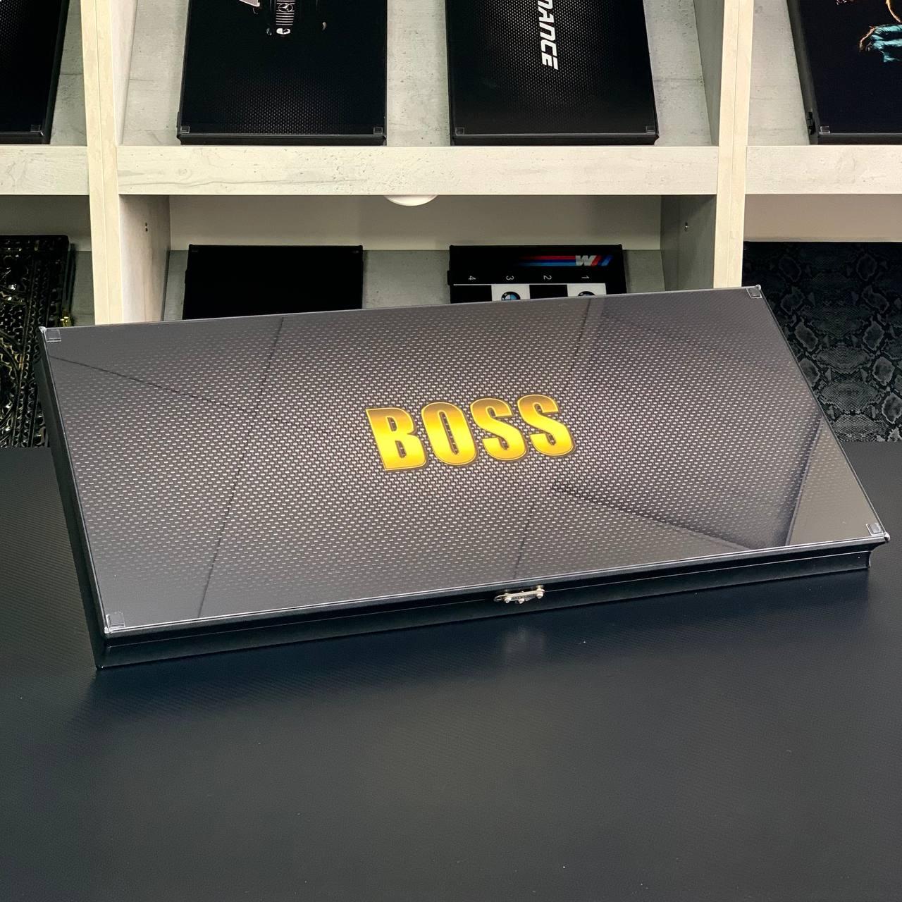 Нарди скляні в алюмінієвому каркасі BOSS 61×27×5 см для боса, фото 1