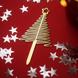 Топпер дзеркальний Ялинка золото, 1 шт 18121