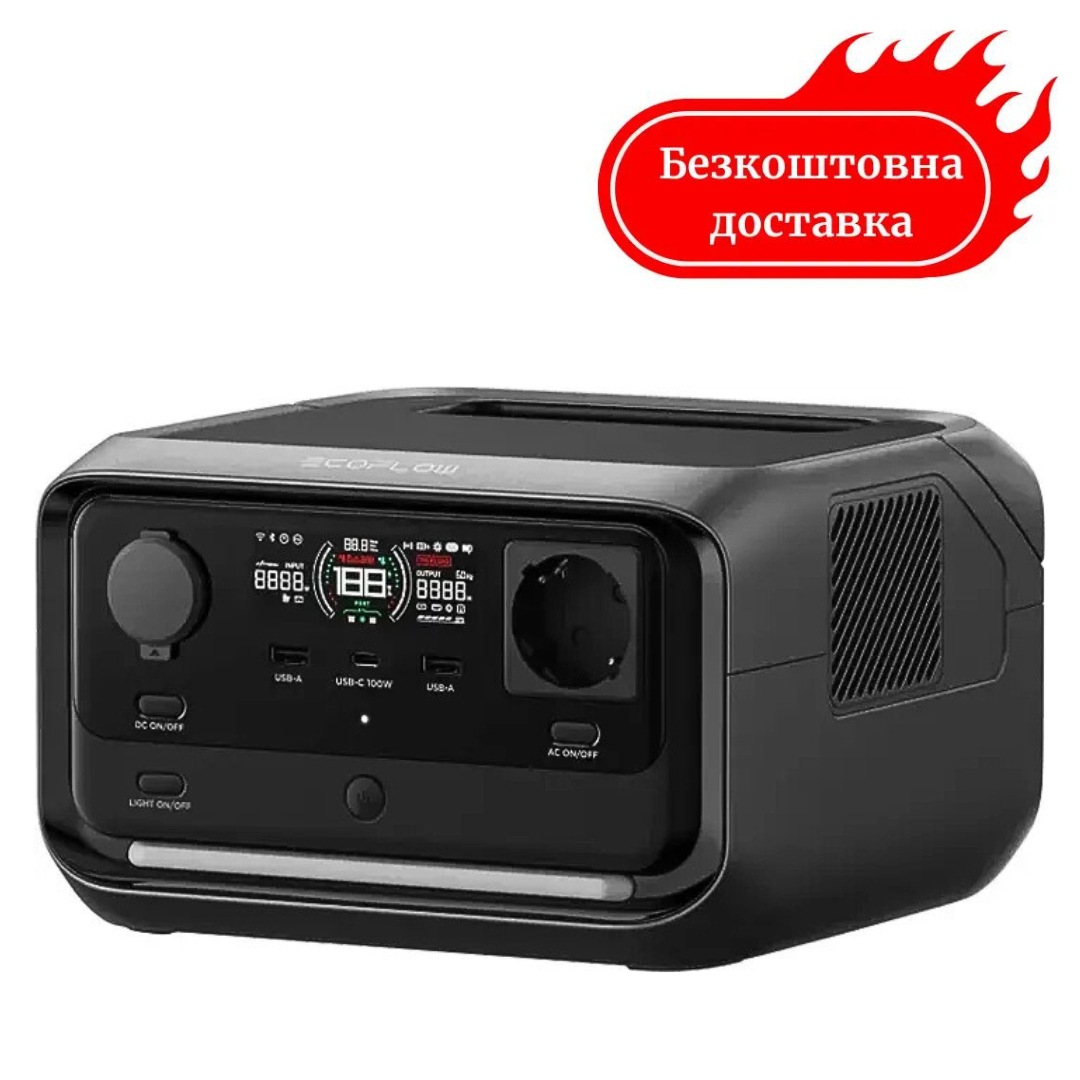 Зарядна станція EcoFlow River 3 Plus - 600 Вт - 286 Вт·год - LiFePO4 - Швидка зарядка - Медапаратура
