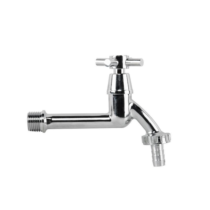 Кран вентильний РЗ 1/2", штуцер під шланг 
3/4", латунь/нікель, CROSS HANDL LONG, GKK0T123413L