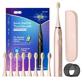 Електрична зубна щітка Seago SG2752: звукова, 5 режимів, 8 насадок + кейс