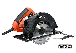 Дискова пила YATO електрична 1.5 кВт для різання дерева та металу кут 0-45° глибина 65 мм