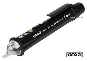 Індикатор напруги мережі індуктивний безконтактн YATO: 12/48-1000 В, з ліхтарем, живл. 2 х ААА [120]