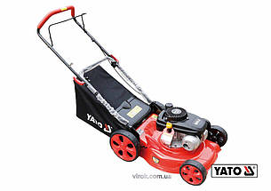 Газонокосарка на 4 колесах бензинова YATO: 2.2 кВт, 141 см3, шир/віс покосу 460/25-75 мм,2800 об./хв