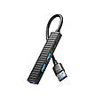 USB хаб 4-в-1 ХО HUB014A USB 3.0/2хUSB 2.0/SD/MicroSD Black (HUB014A.black), фото 3