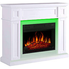 Камінокомплект ArtiFlame Linz AF23S білий з LED підсвічуванням, обігрівом і звуком горіння вогню