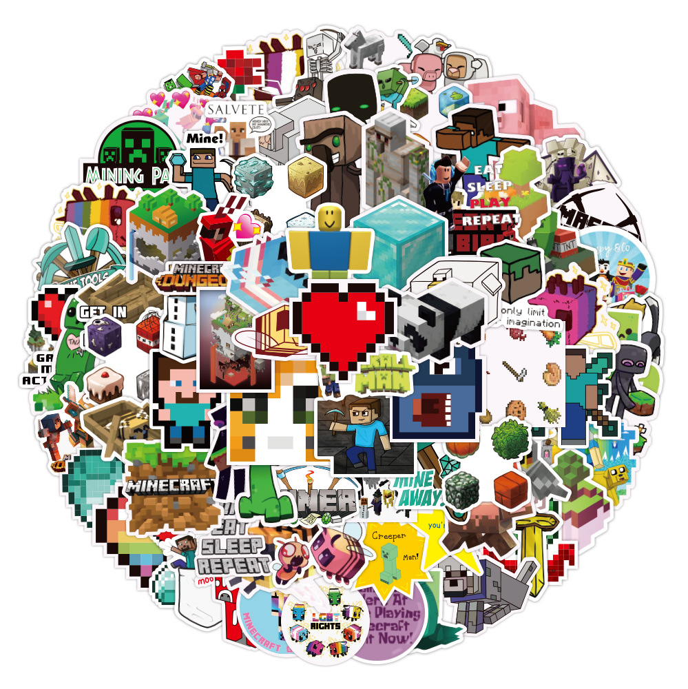 Стікерпак Майнкрафт Набір наклейок GeekLand Minecraft 100 штук, фото 1