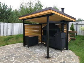 Мангальна зона з дерева та металу