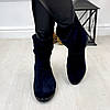 Черевики сині жіночі замшеві сині вільного одягання, фото 2