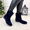 Черевики сині жіночі замшеві сині вільного одягання, фото 3