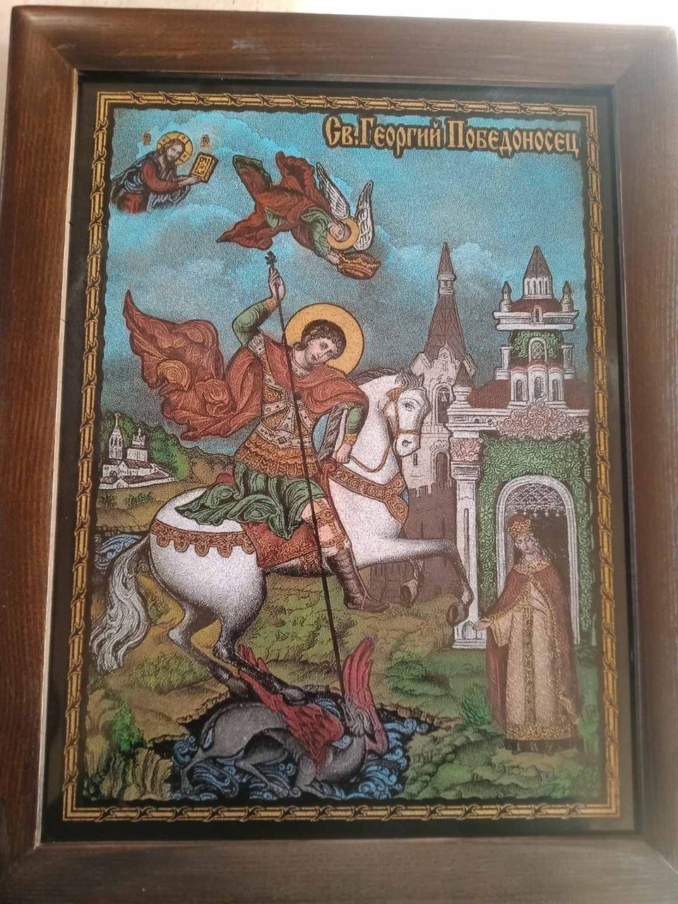 Гранітна ікона святий Георгій Побідоносець 400*300