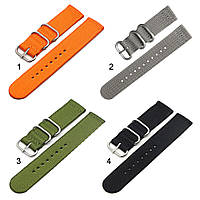 Ремешок для часов 22 мм тактический серебряная застежка