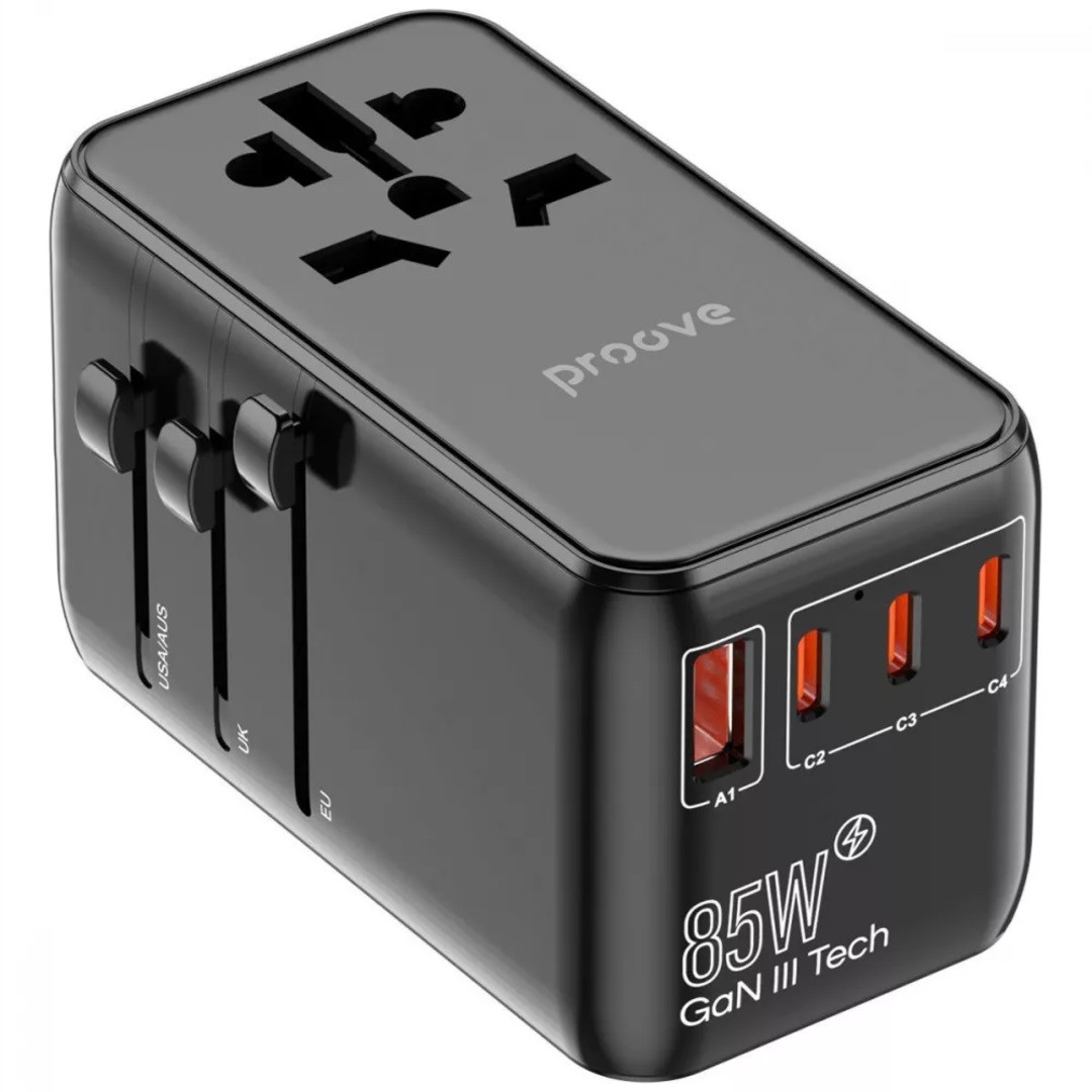 Зарядний пристрій для подорожей Proove Trip Travel Adapter 85W (EU/ UK/ US/ AU)