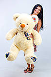 Велика м'яка іграшка плюшевий ведмедик Клітка 130 см Кремовий плюшевий ведмедик для дівчини, фото 6