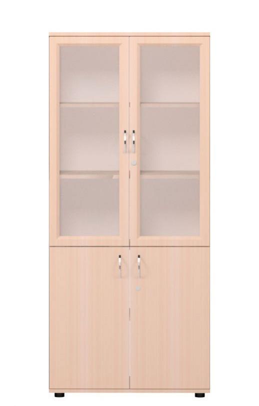 Шафа книжкова зі скляними дверцятами в рамочному фасаді, фото 1