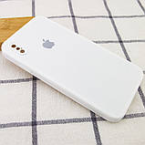 Чохол Silicone Case Square Full Camera Protective (AA) для Apple iPhone XS Max (6.5") Білий / White, фото 2