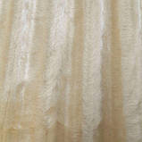 Тканина штучне екохутро в смужку колір айворі, фото 2