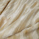 Тканина штучне екохутро в смужку колір айворі, фото 6