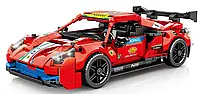 Конструктор для мальчиков "Спортивная гоночная машина инерционная Ferarri 488" 826 деталей (8412 )