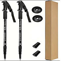 Трекінгові палиці з механізмом "антишок". Довжина: 65-135см. Чорні