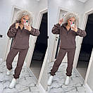 Теплий спортивний костюм на флісі худі на блискавці та штани на манжетах (р. 42-52) 7so2059, фото 2