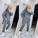 Теплий спортивний костюм на флісі худі на блискавці та штани на манжетах (р. 42-52) 7so2059, фото 5