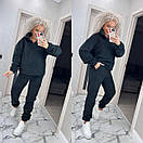 Теплий спортивний костюм на флісі худі на блискавці та штани на манжетах (р. 42-52) 7so2059, фото 6
