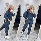 Теплий спортивний костюм на флісі худі на блискавці та штани на манжетах (р. 42-52) 7so2059, фото 8