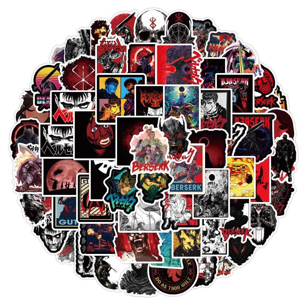 Стікерпак Берсерк Набір наклейок GeekLand Berserk 100 штук, фото 1