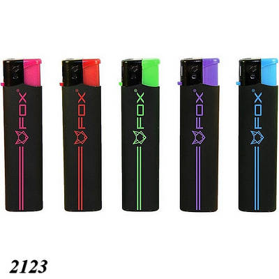 Запальничка п'єзо Fox 189RC прогумована Чорна (50шт)