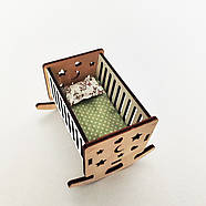 Постільна білизна у колиску Еко жовтий плюш для Лол та ляльок до 12 см 2 од. NestWood, фото 2