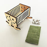 Постільна білизна у колиску Еко жовтий плюш для Лол та ляльок до 12 см 2 од. NestWood, фото 3